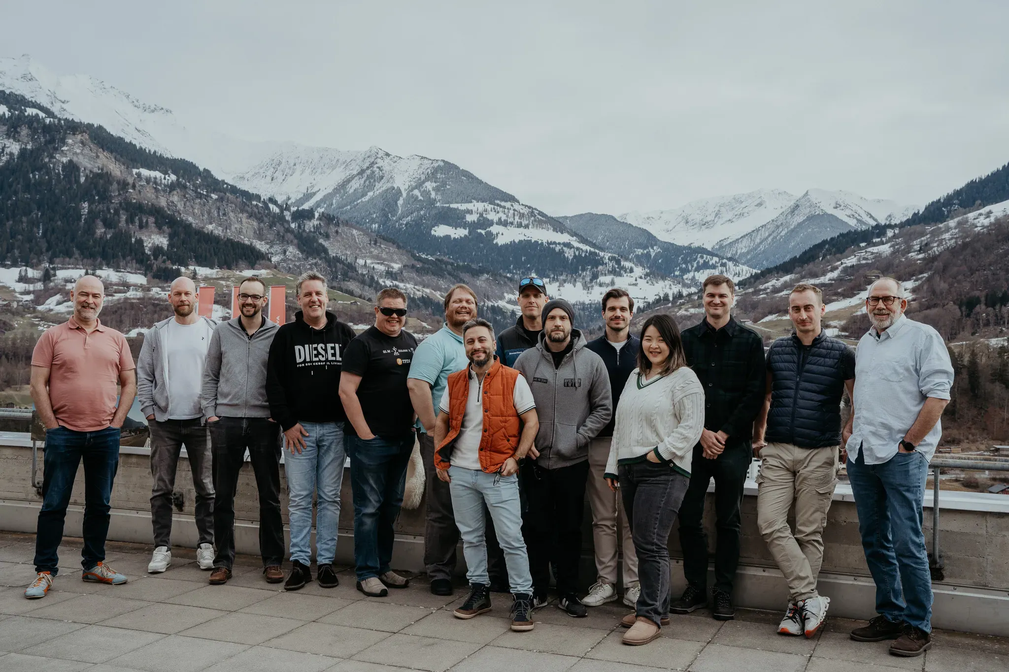 The House of Test team in the Swiss mountains